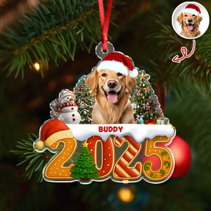 Custom Dog Christmas Cake Crew Photo - Personalized Acrylic Ornament CH07 899704