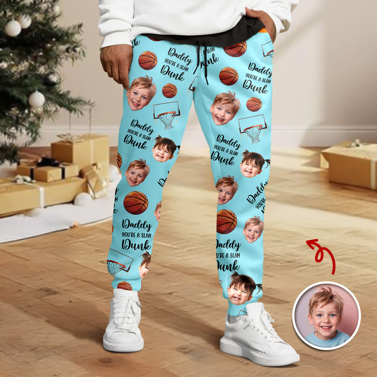 Custom Cute Photo You're A Slam Dunk, Dad Sweatpants LM32 895687