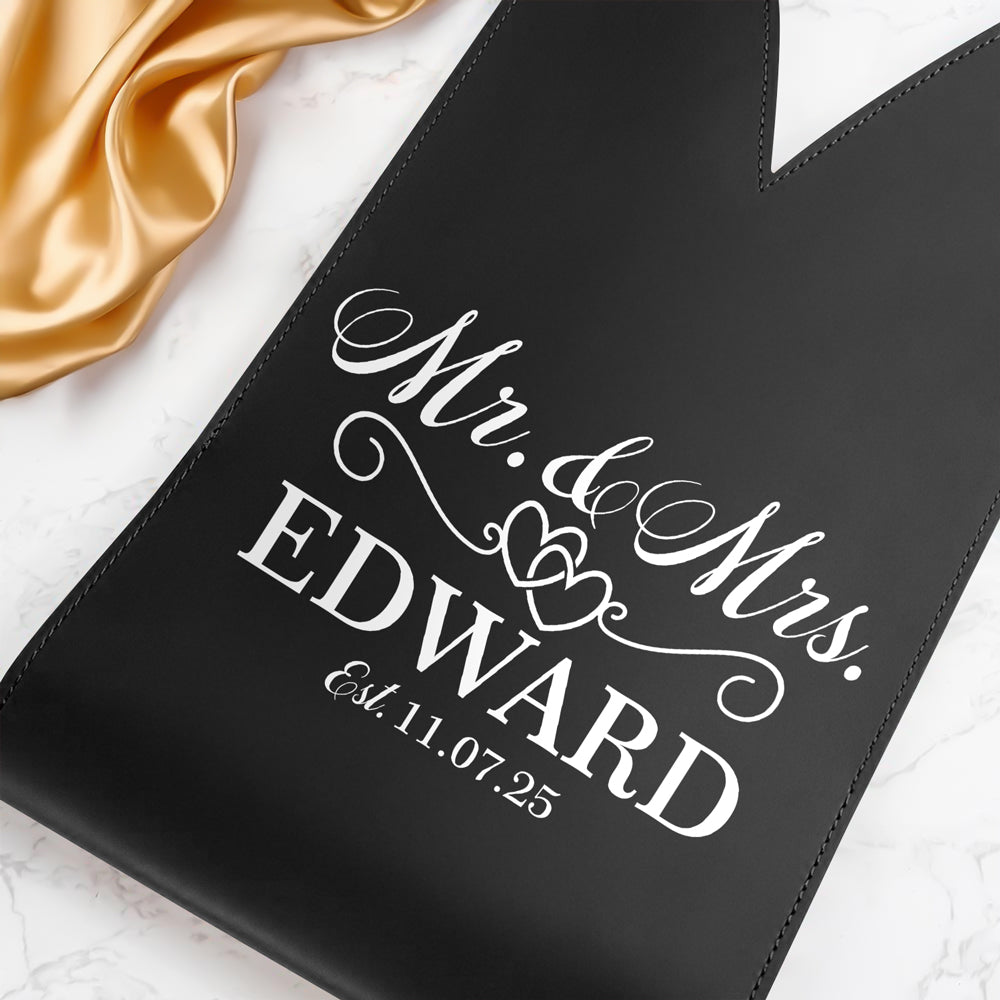 Custom Mr Mrs Leather Wine Bag Personalized Engagement Gift, Wedding Gift CH07 896538