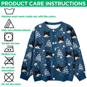 Custom Photo Best Cat Dad Mom Ever Family Cardigan CH07 899574