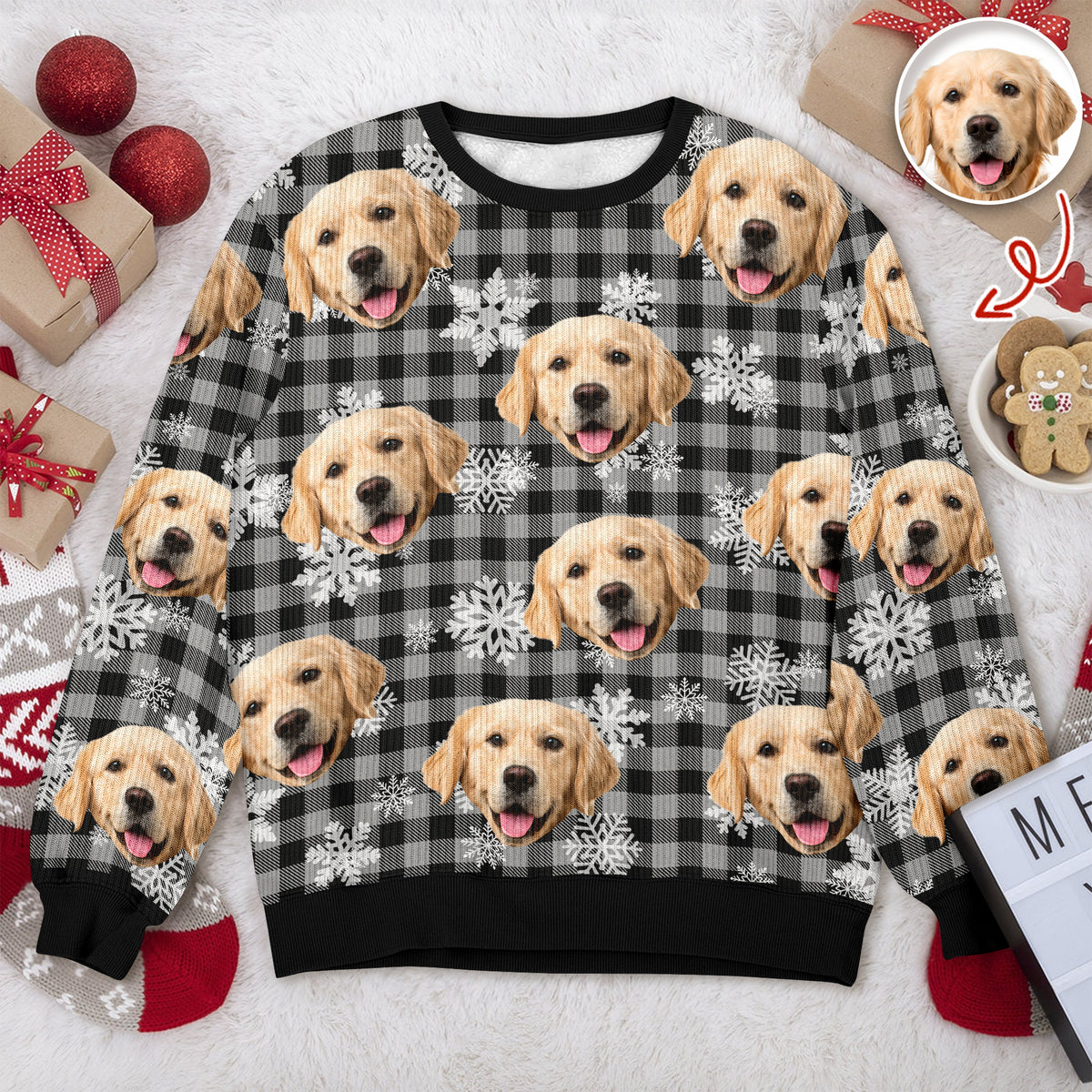 Custom Funny Dog Face Ugly Sweater Christmas Gift HA75 897092