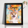 Custom Cute Dog Photo Colorful Background Picture Frame LM32 895127