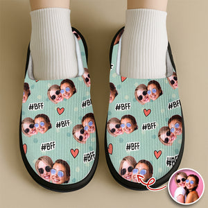 Custom Photo BFF Forever - Personalized Slippers Gift For Friends HO82 900024