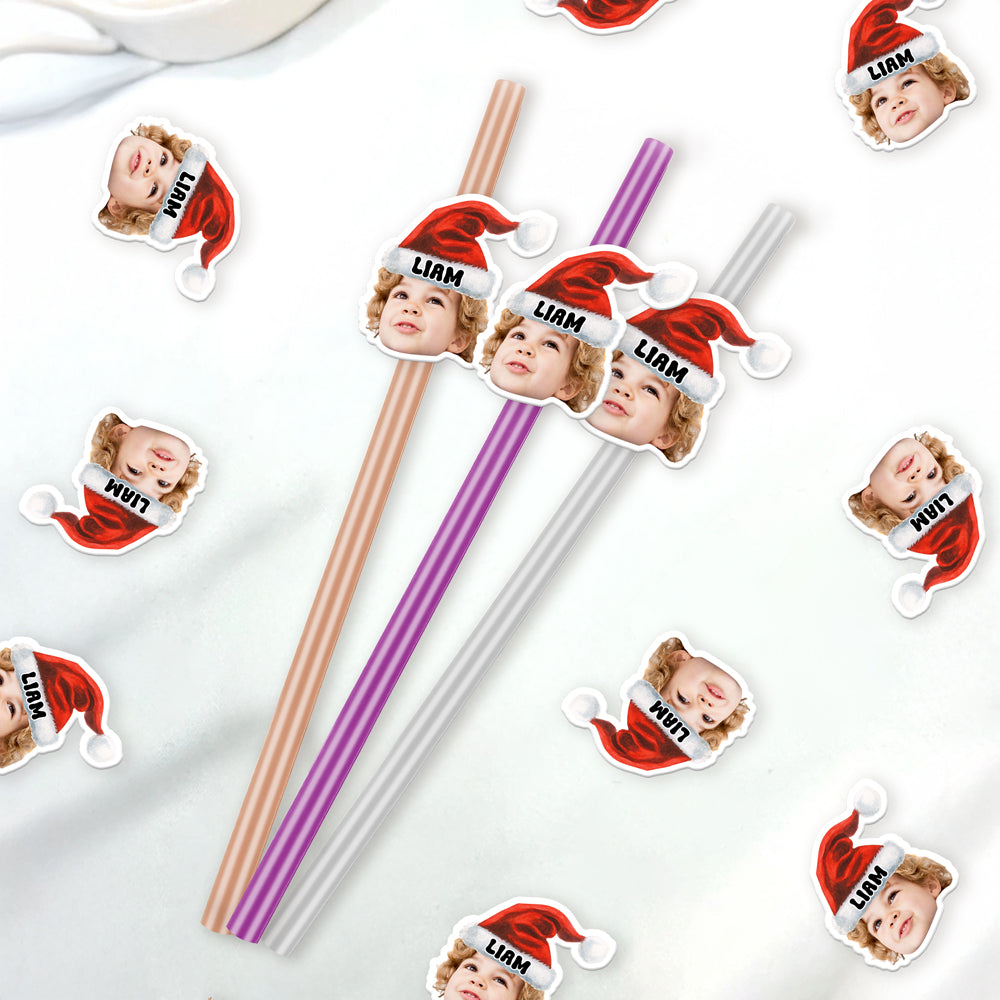 Custom Photo Christmas Party Colorful Straws LM32 895535