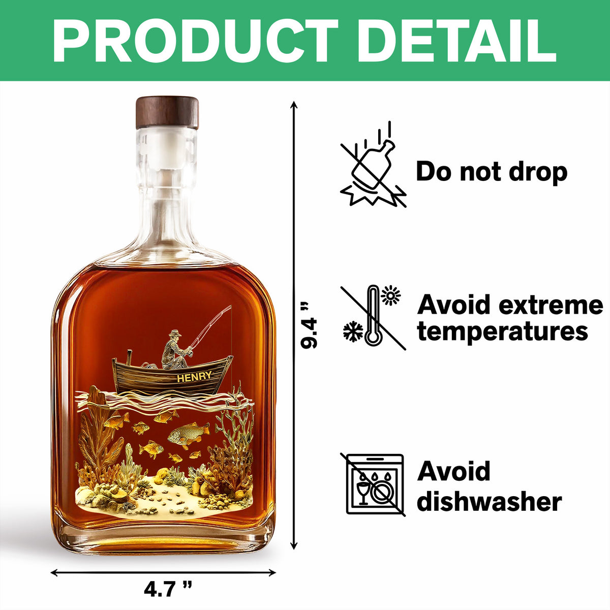 Personalized Fishing Whiskey Bottle Gift For Fisherman, Fishing Lovers HO82 900880