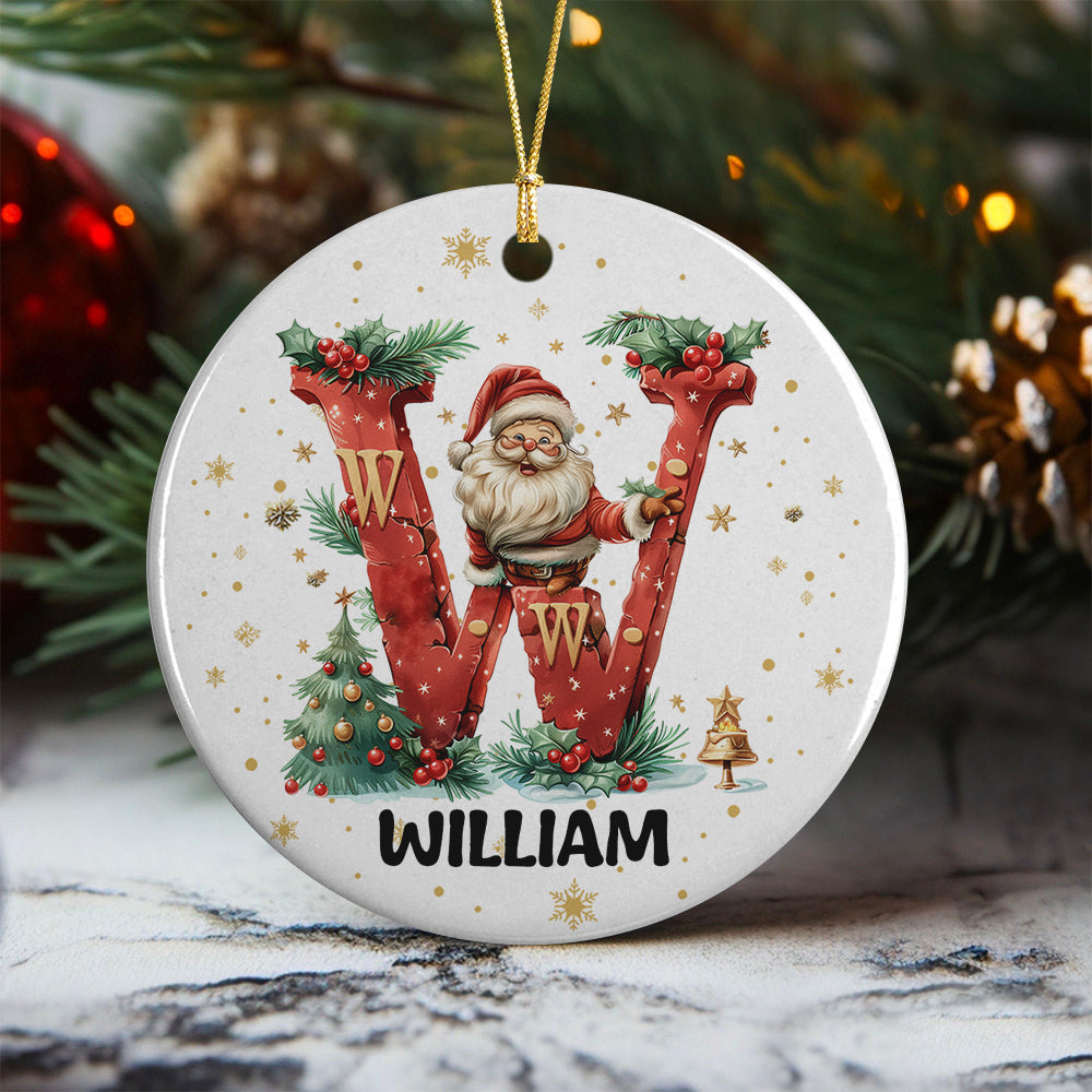 Custom Name Alphabet Ceramic Ornament - Personalized Christmas Gift for Family and Friends TH10 896313