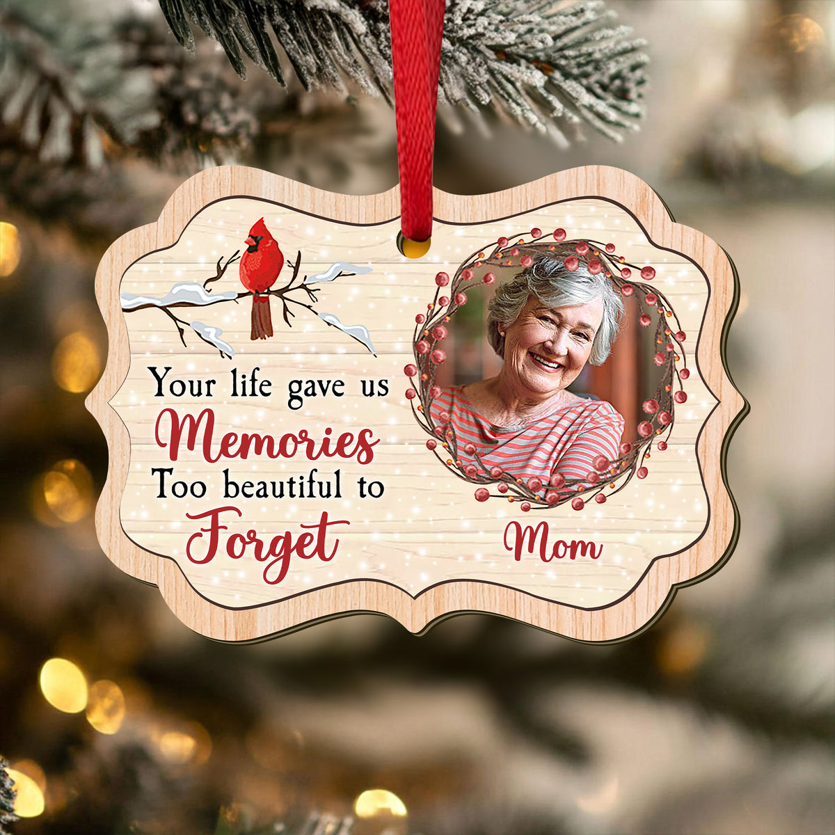 Custom Photo Memories Too Beautiful To Forget Wood Ornament LM32 895557