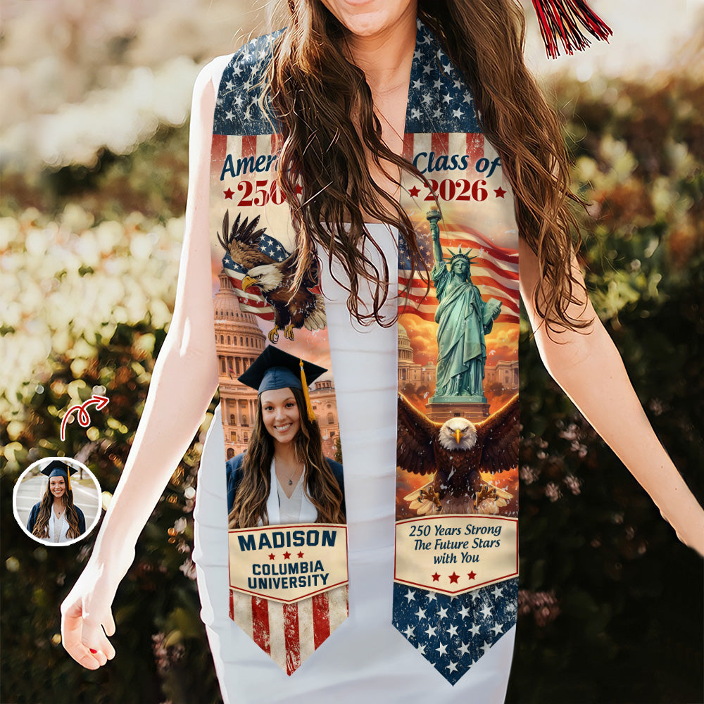 Custom Photo Graduating in America's 250th Anniversary Class of 2026 Stoles CH07 910610