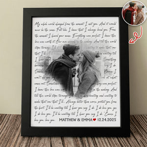 Custom Photo Song Lyrics Wall Picture Frame Valentine Day Gift For Wife Husband LM32 897729