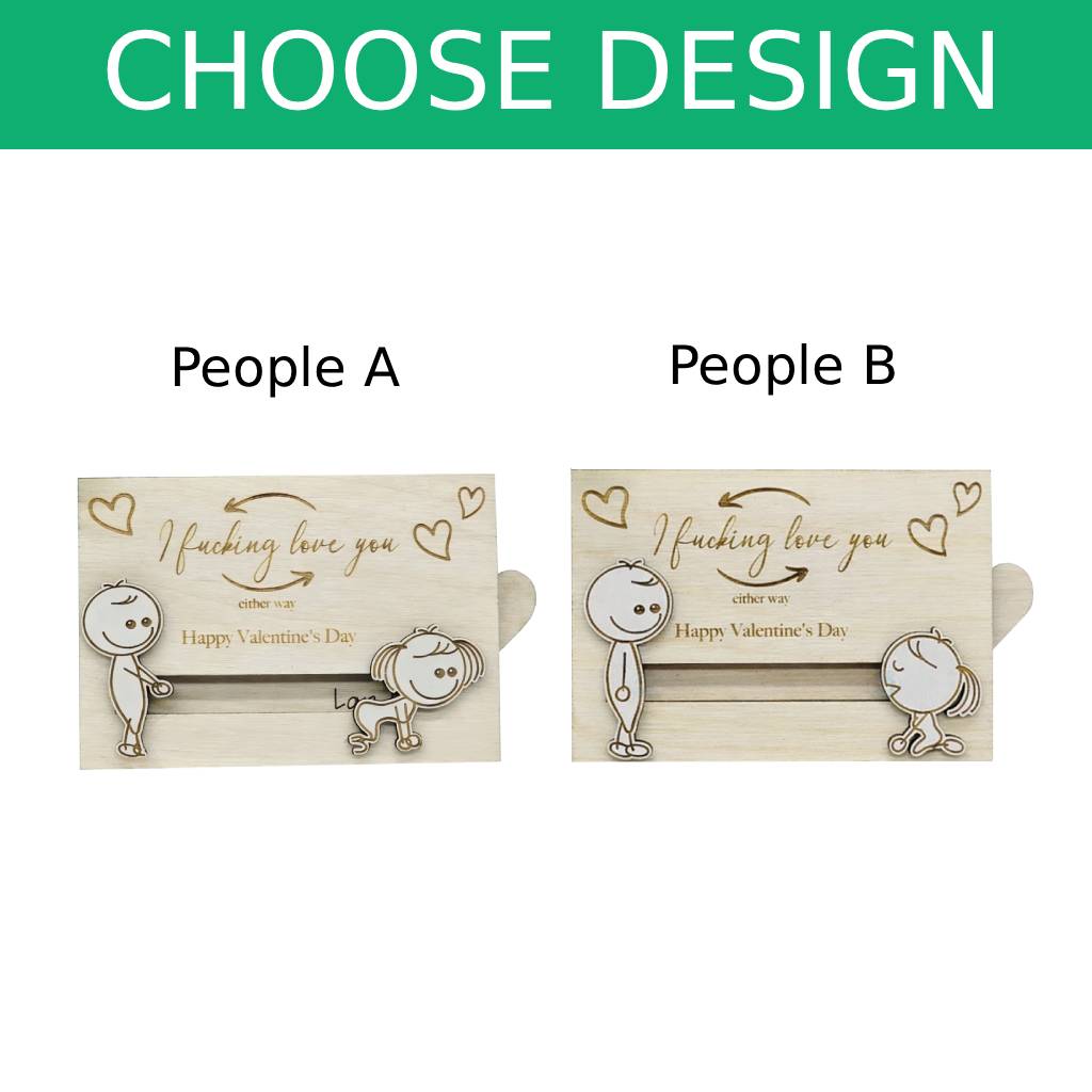 Personalized Funny Dirty Valentine's Day Wooden Gift Card Holder, Gift For Couple, For Boyfriend, Girlfriend, For Him HO82 901126