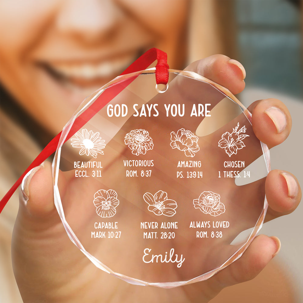 Personalized God Says You Are Glass Circle Ornament Gift For Christmas TH10 894799