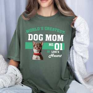 Custom Photo World's Greatest Dog Mom No.1 Comfort Shirt For Dog Lovers LM32 895567