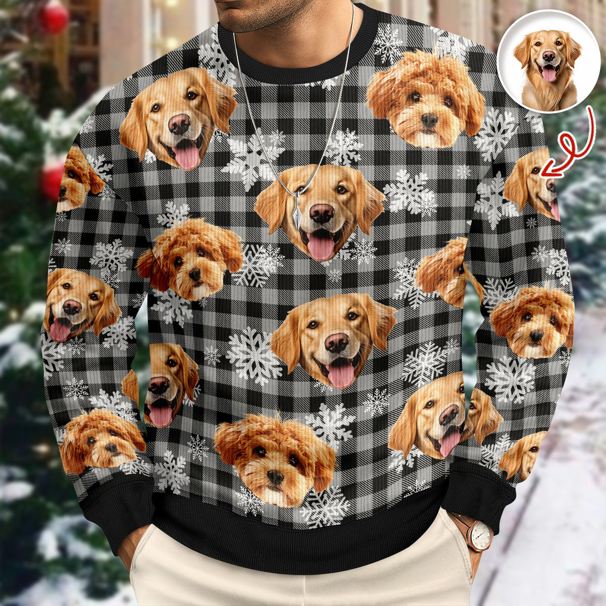 Custom Funny Dog Face Ugly Sweater Christmas Gift HA75 897092