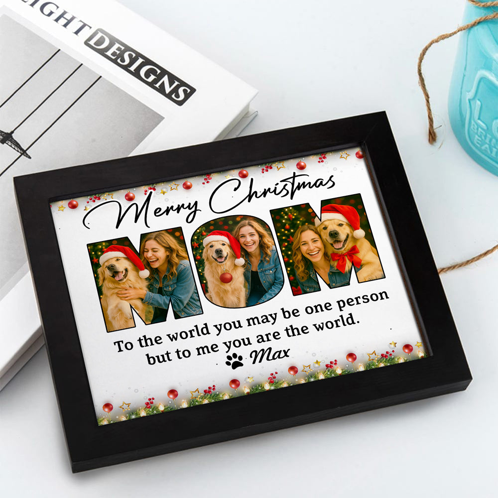 Custom Dog Photo Merry Christmas Picture Frame For Dog Mom CH07 896438