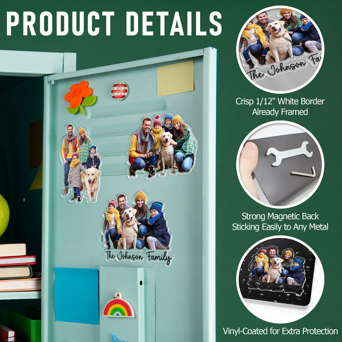 Custom Family Photo Acrylic Fridge Magnet Gift For Family HO82 900782