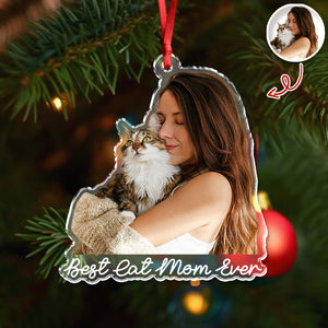 Custom Cute Cat Photo Memories 2025 Christmas Acrylic Ornament LM32 895989