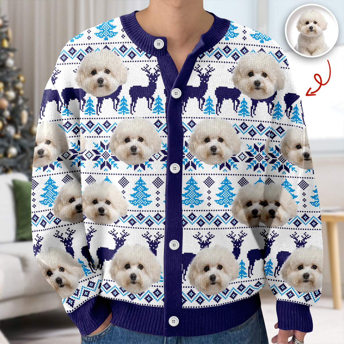 Custom Dog Photo Cardigan Gift For Dog Lovers LM32 897125