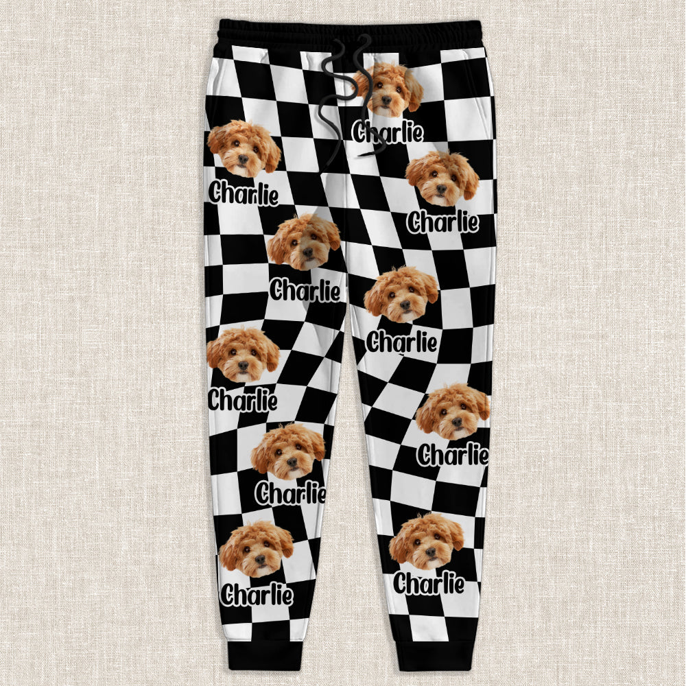 Custom Photo Dog Cat - Checkerboard Street Style Sweatpants HA75 892616