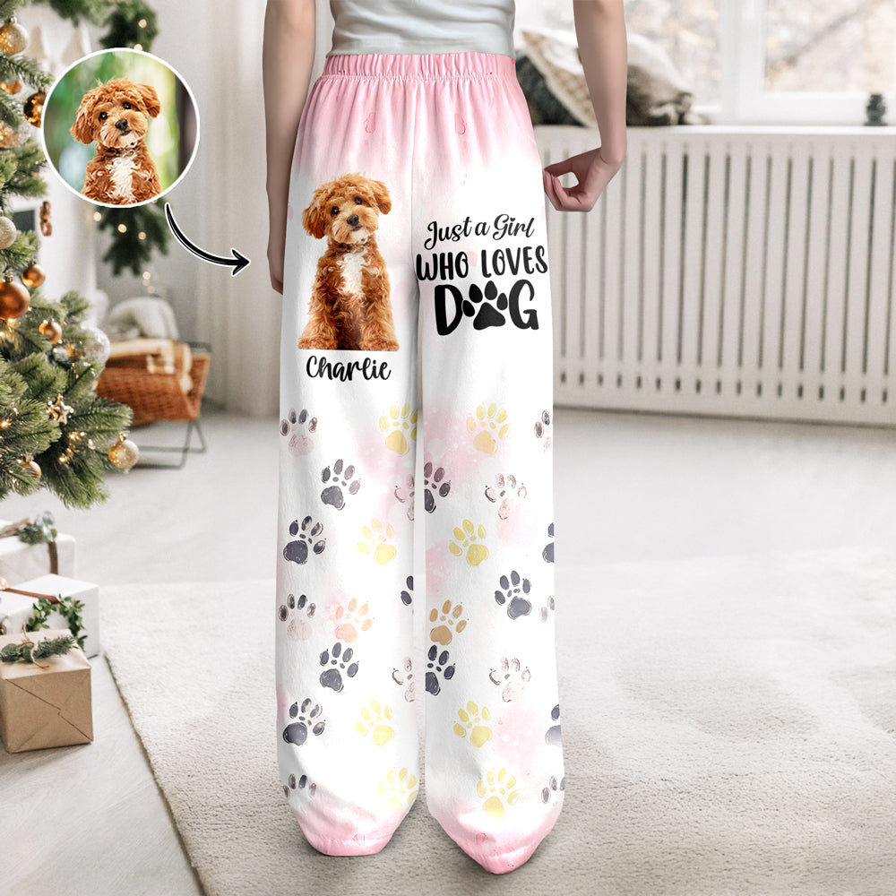 Custom Photo Just A Girl Who Loves Dogs Personalized Sweatpants TH10 894955
