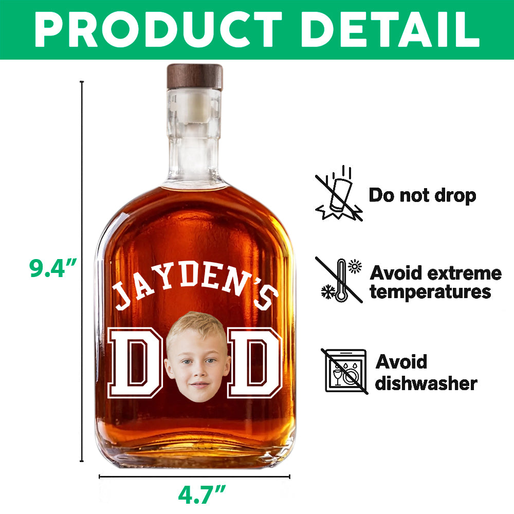 Custom Kid Photo Dad Whiskey Bottle Dad Gift CH07 895998