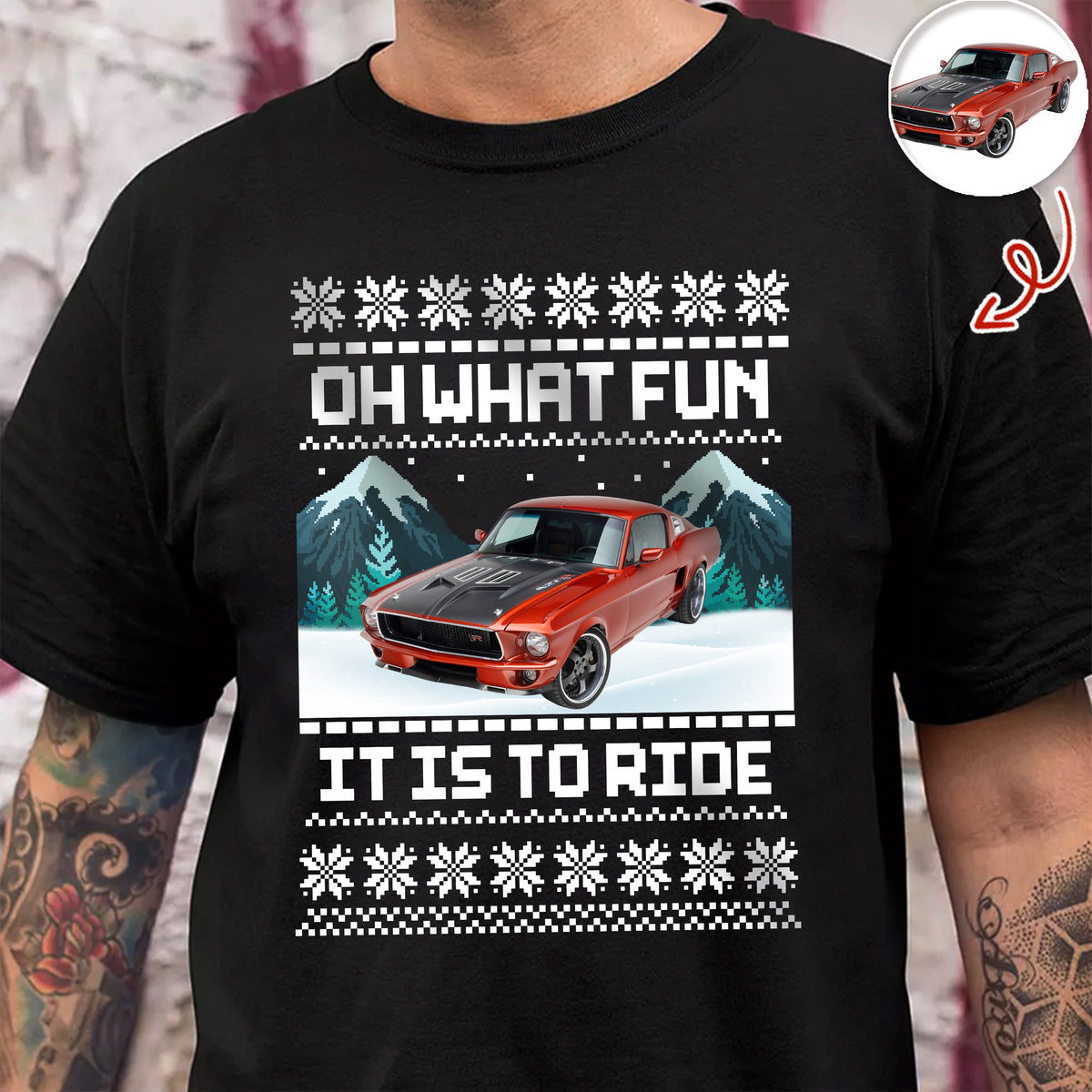 Custom Photo Oh What's Fun It Is To Ride Dark Shirt HO82 900642