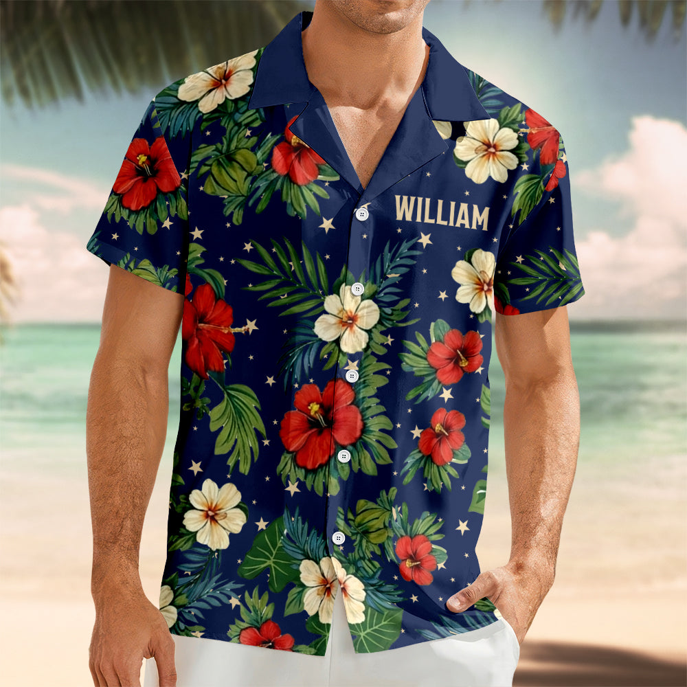 Custom Name Tropical Flower Hawaiian Shirt - Personalized Summer Beach Gift TH10 169431
