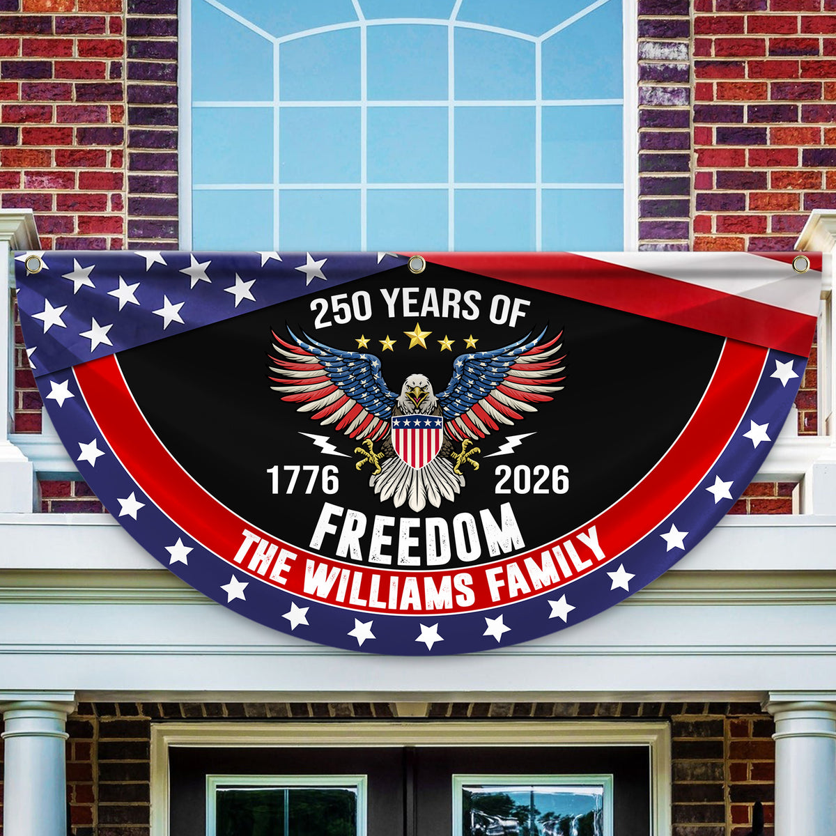 USA 250 Years Of Freedom Custom Family Name Non-Pleated Fan Flag CH07 910238