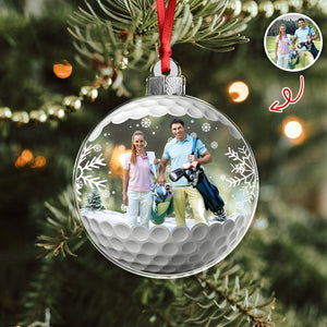 Custom Photo Golf Friends Christmas Acrylic Ornament HA75 897132