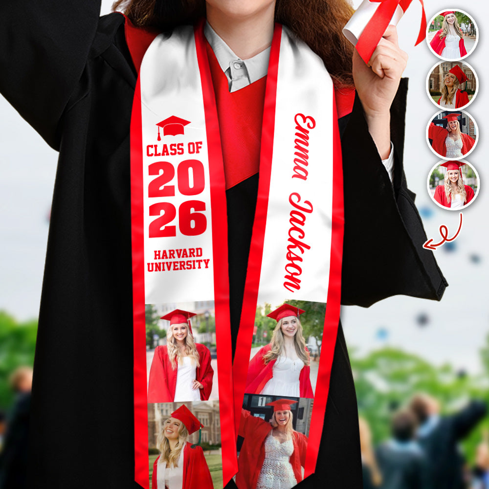 Custom Photo Class of 2026 Stoles For Gradution Day TH10 898649