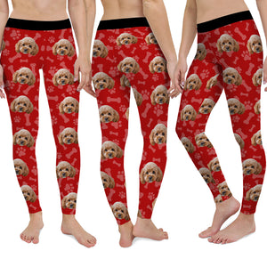 Custom Photo With Bone Pattern Dog Cat Legging HO82 900534
