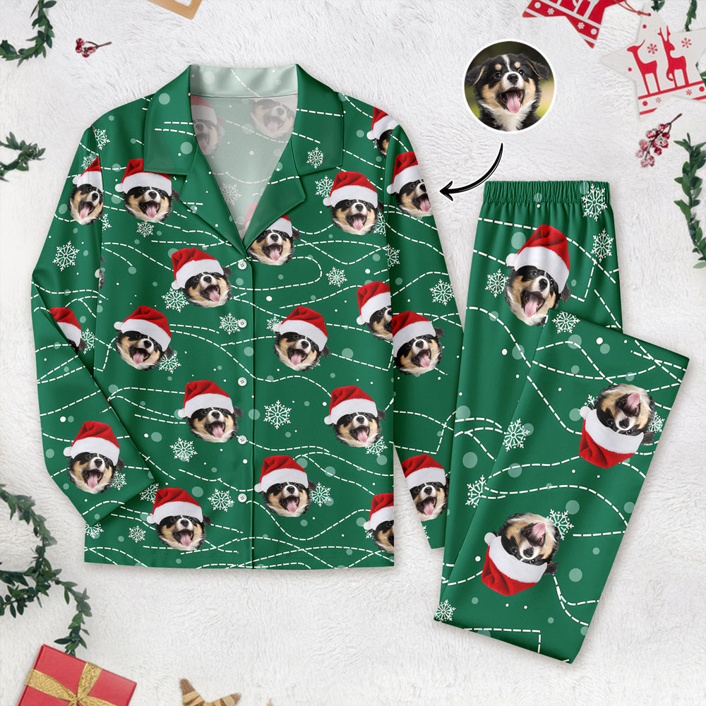 Custom Puppy Photo Personalized Dog Lovers Christmas Pajamas CH07 899640