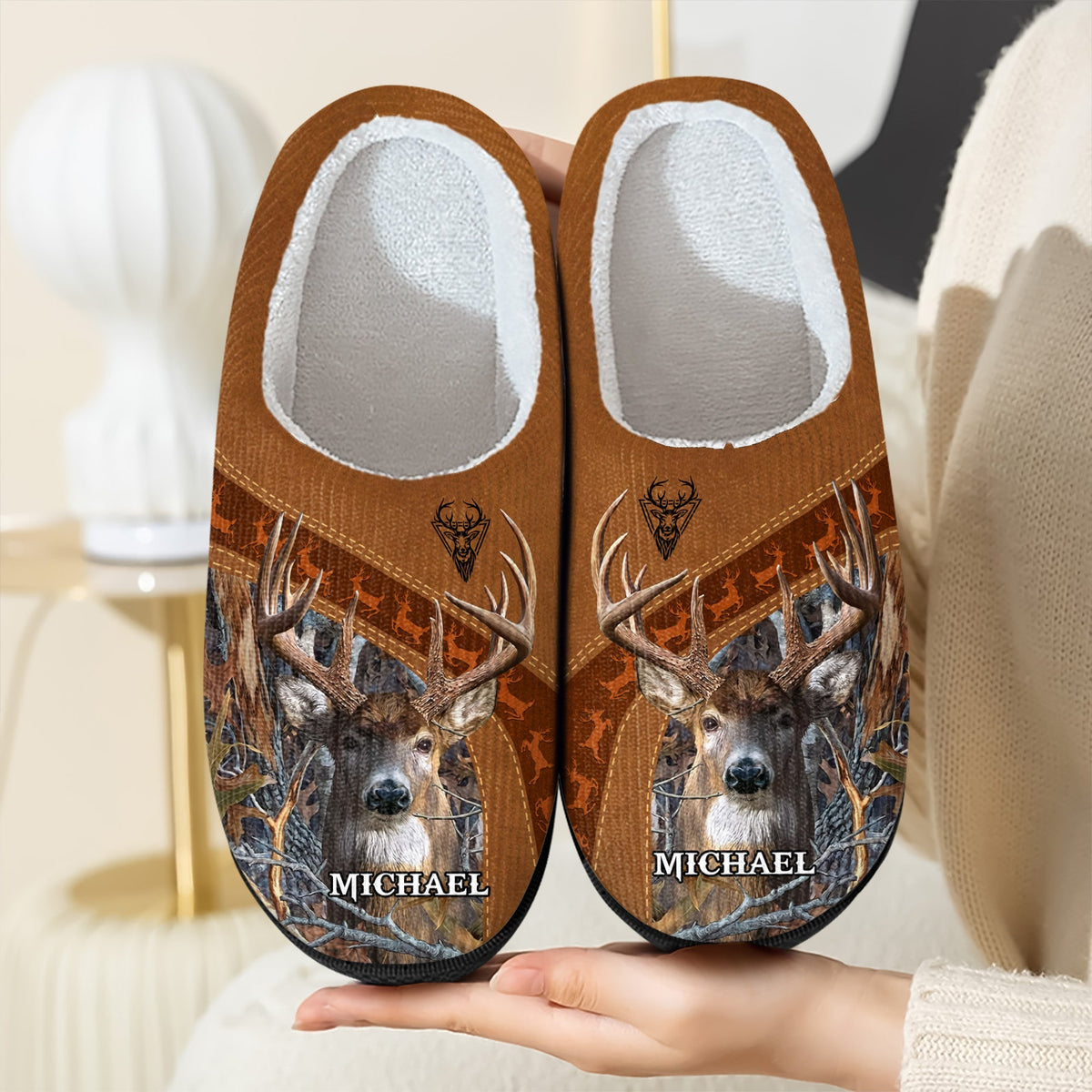 Custom Name Deer Hunting Slippers Gift For Hunting Lovers HO82 894928