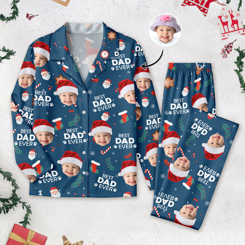 Custom Photo Best Dad Ever Christmas Pajamas CH07 899734