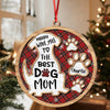 Merry Woof-Mas To The Best Dog Mom Personalized 2-Layered Wooden Ornament CH07 896894