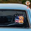 Custom Photo Dog With American Flag Car Window Decal Sticker HA75 920564