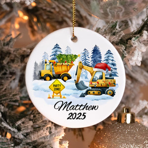 Custom Kids Vehicle – Tractor, Bus, Police Car, Truck Christmas Ceramic Ornament LM32 897401