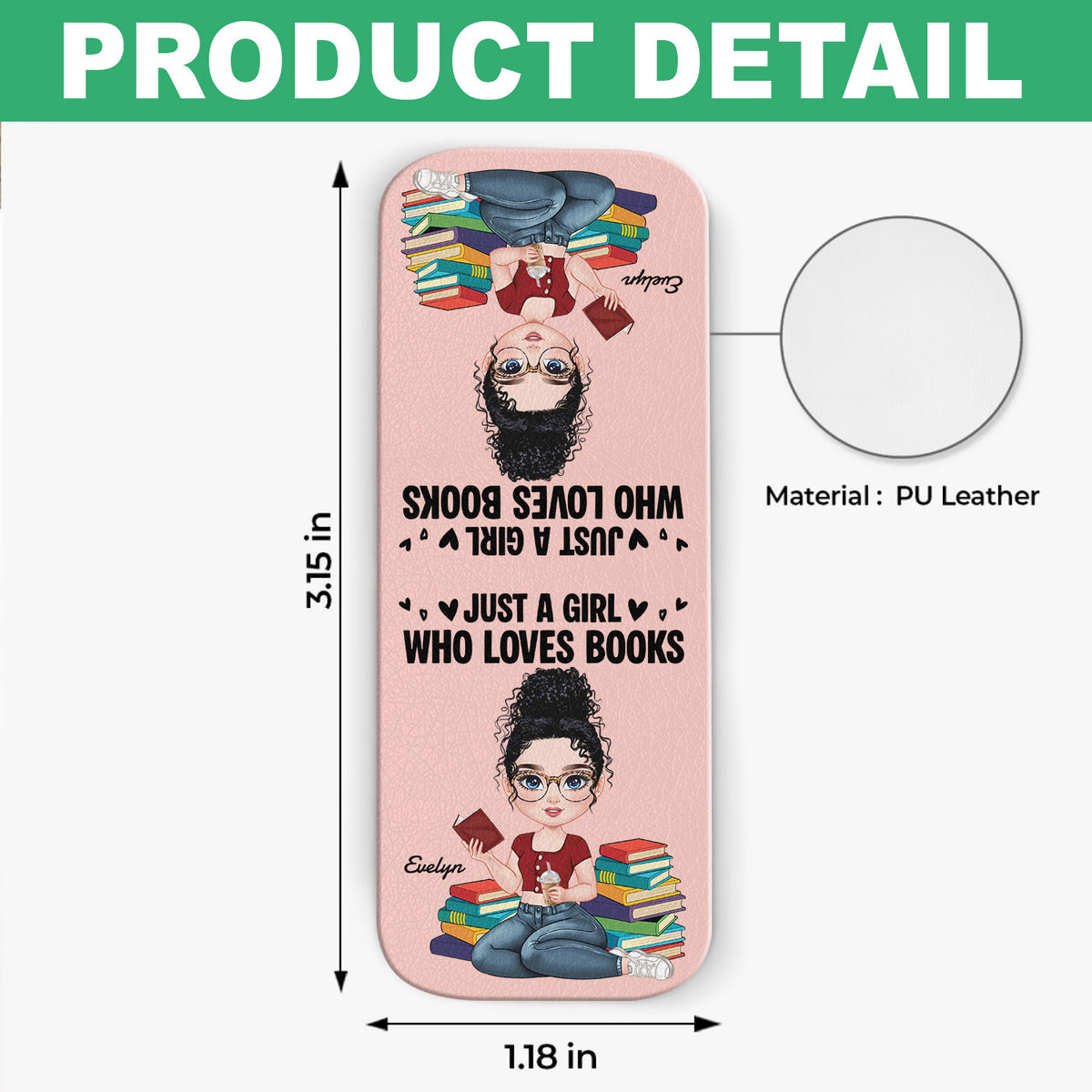 Just A Girl Who Love Books Personalized Magnetic Leather Bookmark gift for Book Lovers CH07 899524