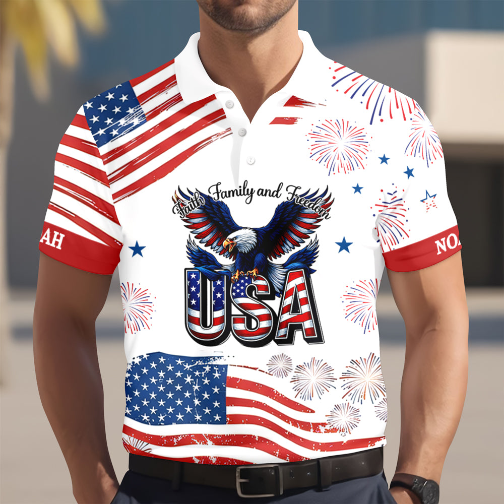 Custom Name God Bless America 1776-2026 Polo Shirt TH10 169273