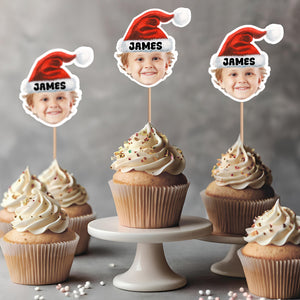 Custom Photo Christmas Party Cupcake Toppers LM32 895533