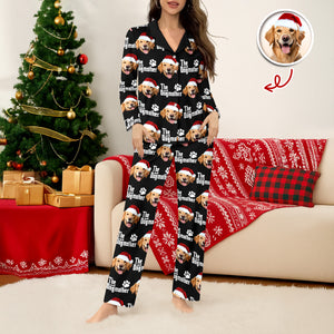 Custom Puppy Photo The Dog Father with Pawprints Design - Personalized Pajamas LM32 895753