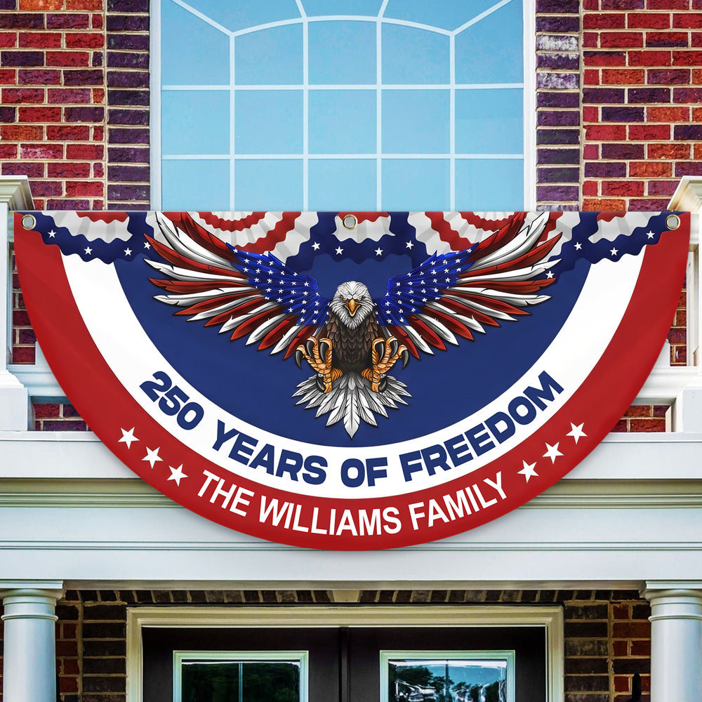 Custom Family Name 250 Years Of Freedom Non-Pleated Fan Flag HO82 901332