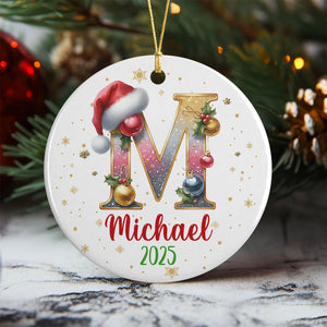 Custom Name With Alphabet Letter Ceramic Ornament For Christmas TH10 896311