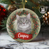 Custom Photo Cat Personalized Ceramic Ornament Christmas Gift For Cat Lovers HA75 897046