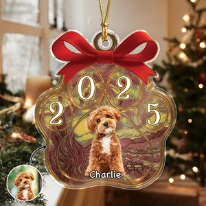 Custom Cute Dog Photo Van Gogh Christmas 2025 Acrylic Ornament LM32 895629