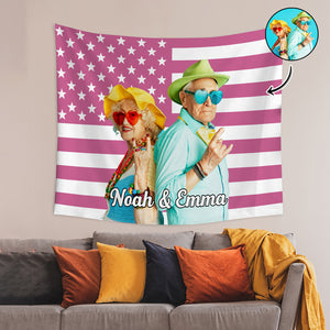 Custom Photo American Flag Tapestry CH07 895622