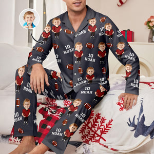 Custom Photo Football Player Pajamas Christmas Gift For Football Lovers CH07 899472
