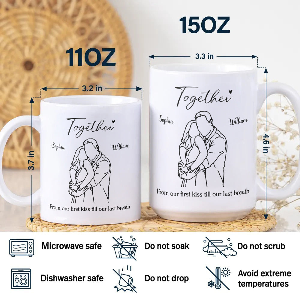 Custom Photo Anniversary Wedding Gifts For Husband And Wife, Him And Her White Mug CH07 899842