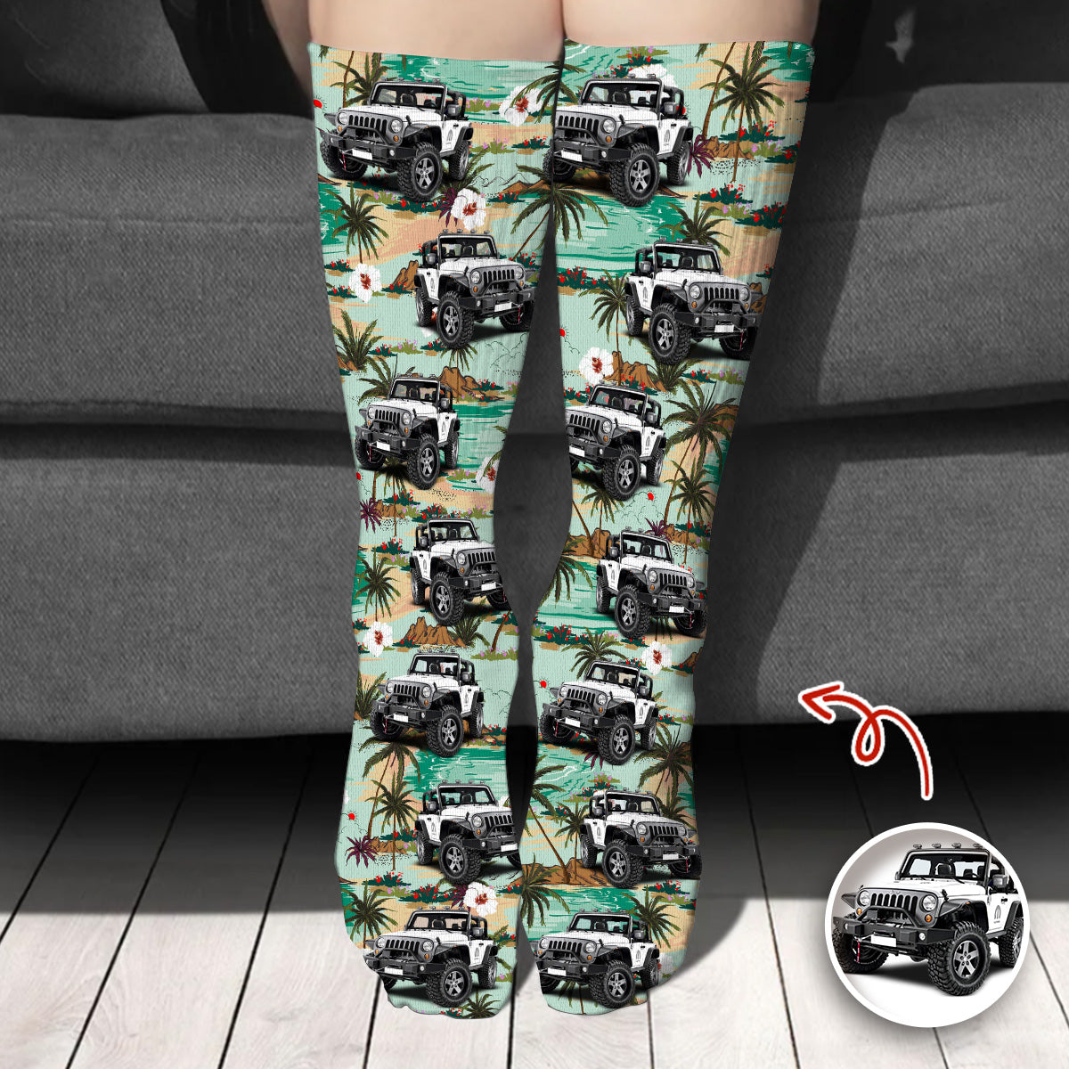 Custom Car Photo Retro Route 66 Socks Gift For Car Lover CH07 899938