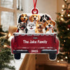 Personalized Dogs With Red Truck Christmas Acrylic Ornament Gifts For Dog Lovers TH10 896683