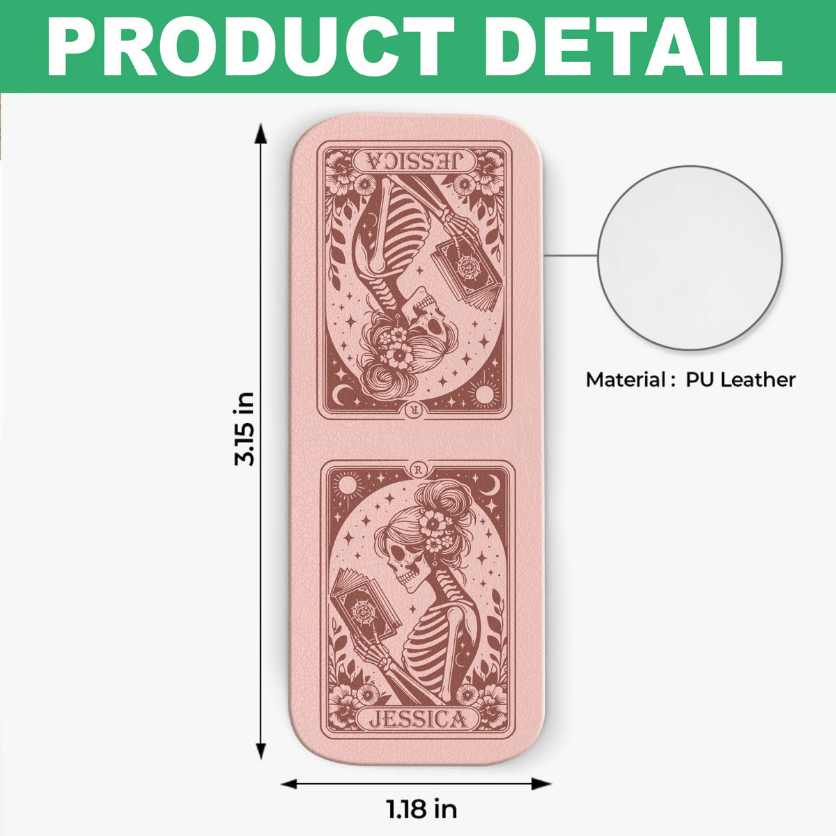 Floral Skeleton Read Till Death - Personalized Leather Magnetic Bookmark CH07 899534